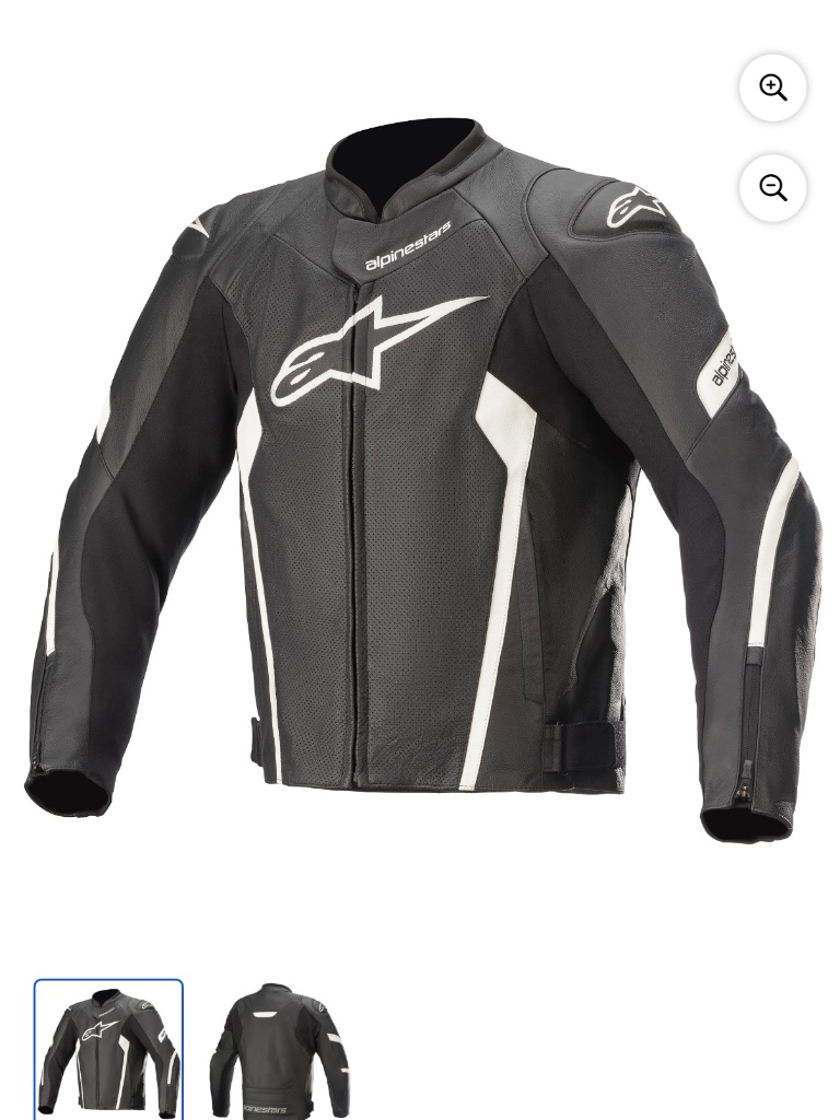 Alpinestars Faster V2 Airflow Mens Leather Motorcycle Jacket Black/White